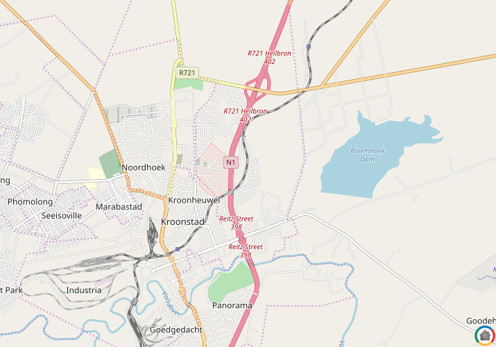 Map location of Heuwelsig (Kroonstad)